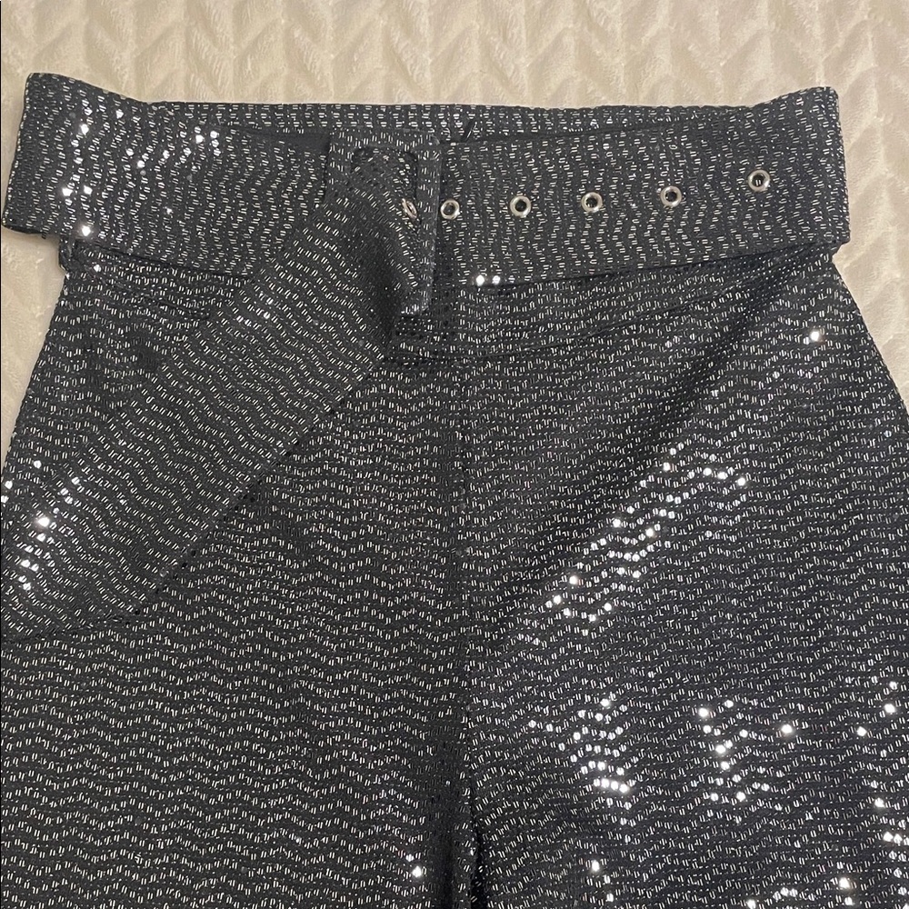 NWOT- Small Glamorous Silver Sequin Trousers